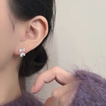 S925 艶消し リボン すずらん　ピアス　イヤリング　 ニッケルフリー 　金属アレルギー　 セカンドピアス　シルバー　小ぶり