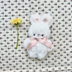 ピンクのリボンのふわふわうさちゃん
