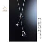 デキマシタ ‼ ✦✦  ロング ネックレス  ✦✦ 水晶のしずく  【 着脱簡単かぶりタイプ／ステンレスチェーン使用 】