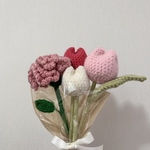 【期間限定値下げ︎✿】ハンドメイド ピンク系花束 枯れないお花 毛糸 かぎ編み 