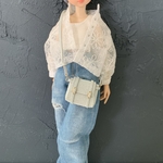 刺繍レースシアーシャツ　ホワイト　22cmドール　ドール服　ピュアニーモ