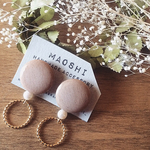 🍁秋冬新作🍁ミルクティー色のマーブルフープピアス・イヤリング
