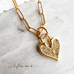 【ifumé】HeartRockオーバルネックレス GOLD つけっぱなしOK サージカルステンレス