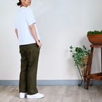 【新色】ベーシックストレート ★リネンパンツ：オリーブ