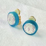 軽量　佐賀錦×レジン　コロンとイヤリング　晴天下の水たまり