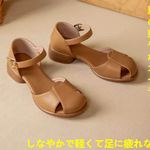 真皮軟底軟皮ママ靴サンダル快適滑り止め中高年婦人靴通気性、夏の新モデル。3色から選択可能