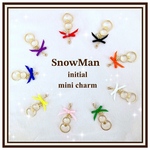 SnowMan メンバーカラー リボン 雪だるま イニシャル ミニチャーム ファスナーチャーム ファスナートップ