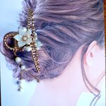 ※限定品※月の涙(ユリ風)の華やか✨バンスクリップ/ヘアクリップ 結婚式 着物 浴衣 成人式