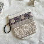 インド刺繍リボンのアイスリングポーチ