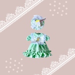 ○完成品○doll outfit  ピクニックのたくらみワンピースset（ミントグリーン）★