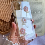 【 秋カラー  お花 】ふんわり  淡い  淡色  ペールカラー フラワー   透明  韓国  ピンク   iPhoneケース　 iPhone12 iPhone13 iPhone14