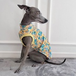 オーダー犬服 接触冷感 ラッシュガードタンク フラワー イエロー