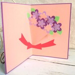 ポップアップカード☆紫の花束