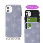 訳あり￥1000【iPhone6/7/8/SE2/E3】 ICカード収納 北欧風 凛とした花 ペールカラースライド