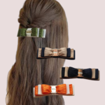 【8cmバレッタ】【リボンバレッタ／選べるカラー展開】　リボンヘアアクセサリー