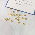 【20g】【6mm】【ゴールド】メタリック　アクリルビーズ　フェイクメタル 　フラワービーズ　スペーサー　センターホール　AB111-1