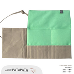【受注】編み針ケース　PATAPATA（パタパタ）  / 付け替え輪針・５本針DPN・かぎ針 / ライトグレー × ミントグリーン