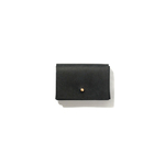 名刺入れ カードケース Sabrina Card Case ブラック ｜ 国内生産 イタリアンレザー マチなしボックス型 コンパクト ギボシ金具 本革 メンズ レディース