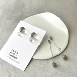 cosmic＊silver＊2way 金属アレルギー対応  ハンドメイドアクセサリー 天然石 透明感 宇宙