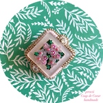 Pink flowers garden 〜Coup de Coeur〜ビーズ刺繍ブローチ