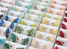 推し色おりぼんピアス/イヤリング　カラーオーダーできます✾