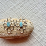 【✖︎イヤリング変更不可】《silver925》white water turquoise＊flower earring ❁