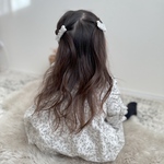 ツイード＆パール　ヘアクリップ3本set キッズヘアクリップ