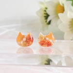 フェアリーキャットの一粒ピアス/イヤリング オレンジ 