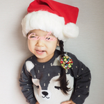 USAリボン♡クリスマスカラーのルーピーパフボウ