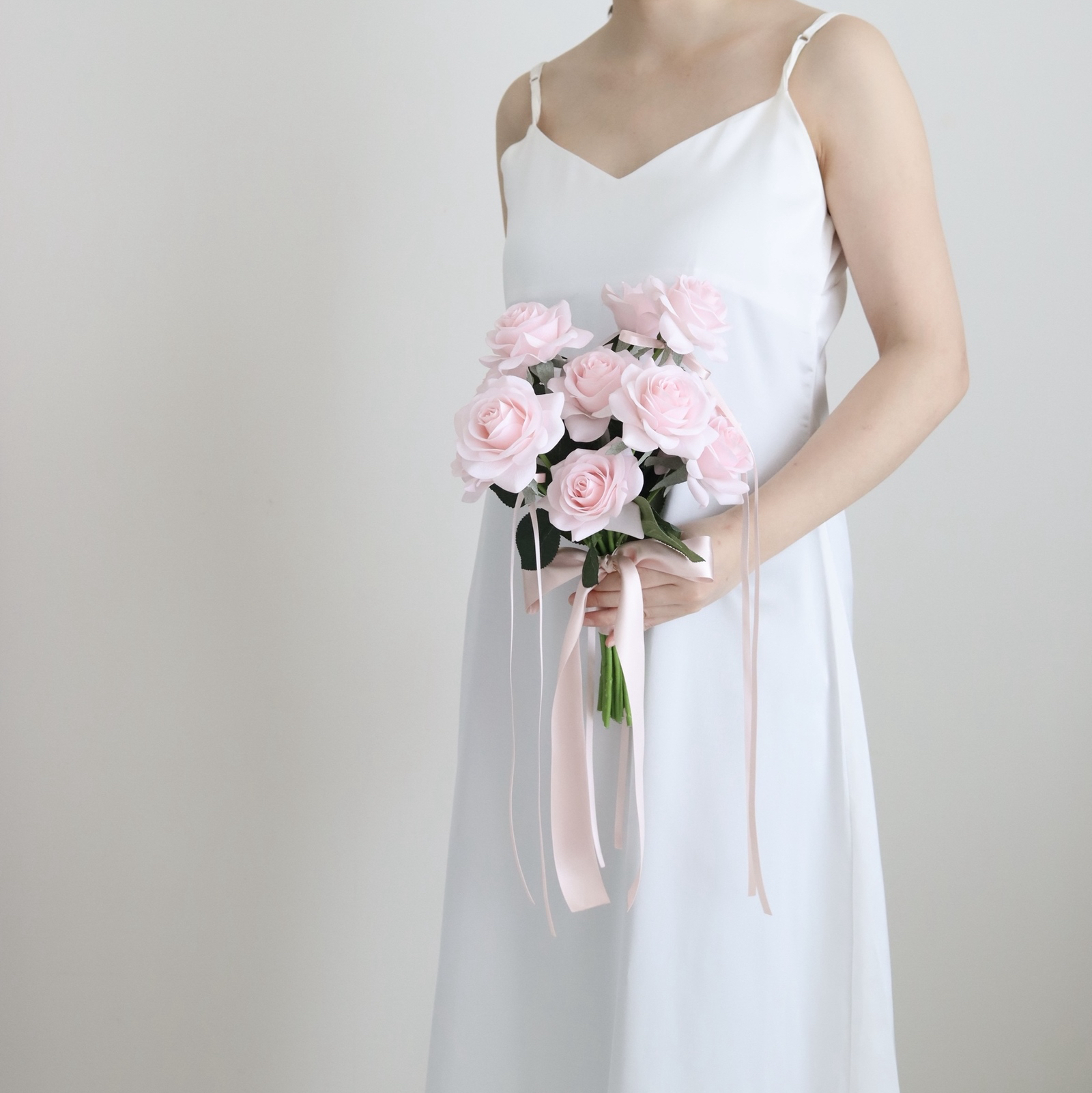 ピンクローズのシンプルブーケ リボン付き バラ 薔薇 シングルブーケ
