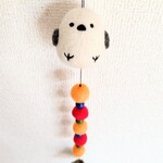 シマエナガのぽんぽんベル　赤×オレンジ