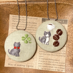 ☆ご依頼品☆月ちゃんとクローバー🍀&空くんと珈琲☕️のストラップ✨セット