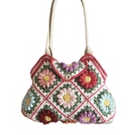 デイジーのグラニューバッグ（ピンク）★編み物　肩掛け可能