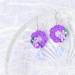 水引とつまみ細工のアクセサリー 紫陽花 紫