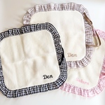 お名前刺繍 カフェマット ワッフル×ギンガムチェック フリル
