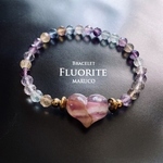 BL450-686フローライトHEART gradation＆candy  17㎝*天然石ブレスレット 【送料無料】