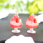 かき氷のピアス～いちご～＊イヤリングへ変更OK＊【受注制作】