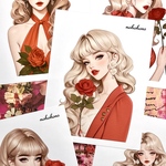 nohohons人物ステッカー　Rose lady