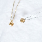【インペリアルトパーズの一粒ネックレス】5mm / 黄色 / 天然石 / 金属アレルギー対応 / 11月誕生石