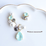 新色スワロフスキー＊イヤーカフ&ピアス(イヤリング)＊ミントグリーン＊