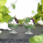 かき氷のピアス～抹茶あずき～＊イヤリングへ変更OK＊【受注制作】