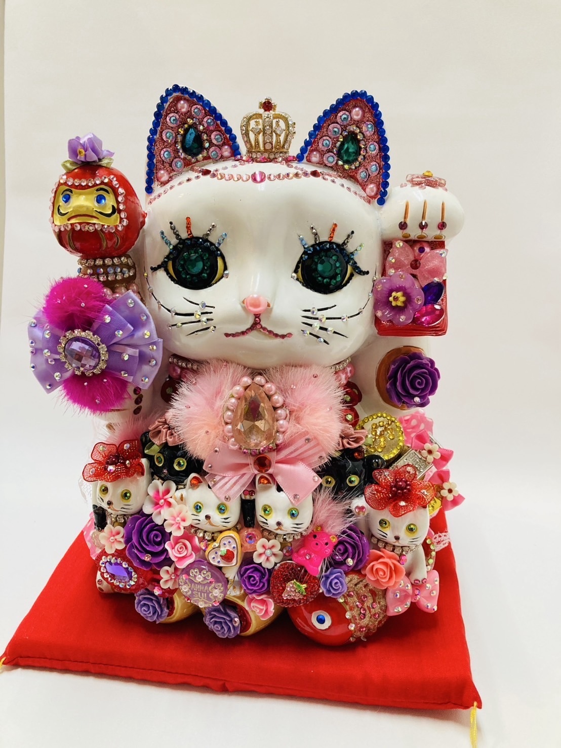 【オーダー】金運親子招福ジュエリー招き猫エリザベス(XL)rオリジナル作品 金運 親子招福ジュエリー招き猫 エリザベス (SS) 贈り物 誕生日