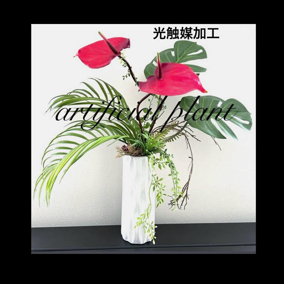 インテリア　観葉植物　アンスリウム　フラワーベースNO.36