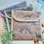 🦖恐竜柄 ブラウン 折り紙ケース 文房具ケース お道具袋 新学期