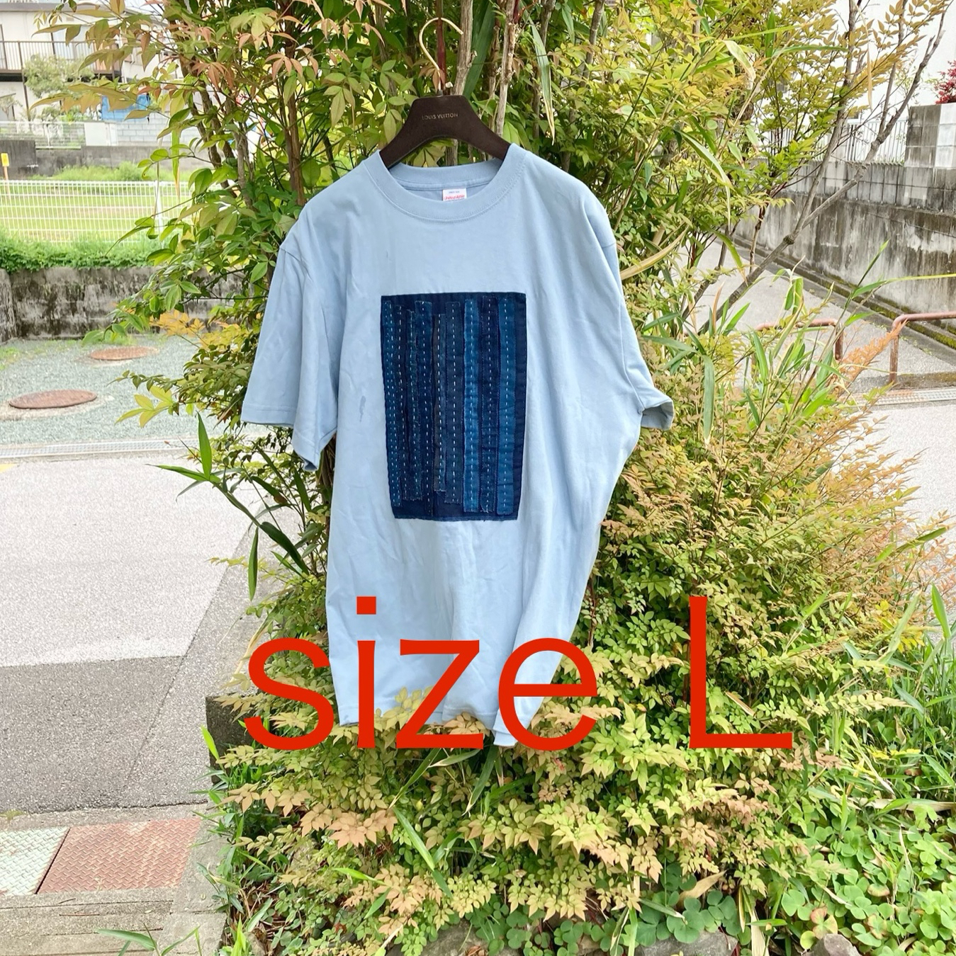 879 襤褸 tシャツ 古布 リメイク 藍染 藍染め パッチワーク 刺し子