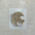 【ゴールド】北欧　キラキラ輝くバード刺繍ブローチ　