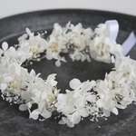 【ベビー〜3歳】プリザーブドフラワー花冠 ホワイト/花かんむり/ニューボーンフォト/ハーフバースデー/記念撮影