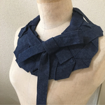受注販売◯つけ襟[TWINE RIBBONS]デニム リボン