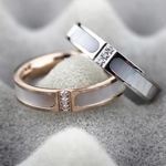 天然白蝶貝使用☆ステンレスリング 指輪 シンプル キラキラリング シルバー ピンクゴールド 