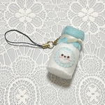 🍼🐮ミニミニ牛乳瓶 キーホルダー ストラップ マスコット フェルト クマ柄